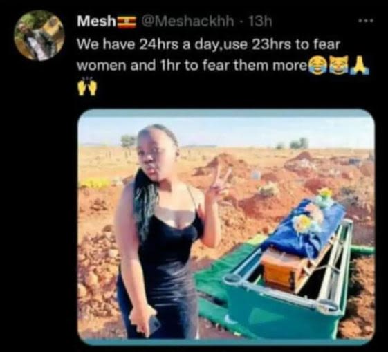 Mesh meshackhh 13h we have 24hrs a day use 23hrs to fear women and ihr t0 fear t