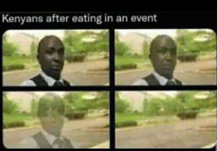 Kenyans after eating in an event