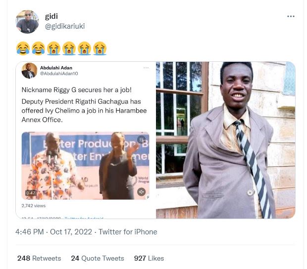 Gidi gidikariuki àffffà abdulahi adan eodulaniaaano nickname riggy g secures her