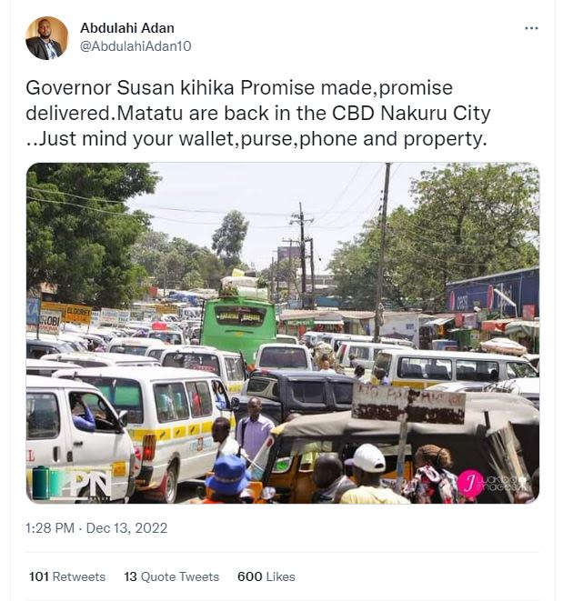 Abdulahi adan abdulahiadan1o governor susan kihika promise made, promise deliver