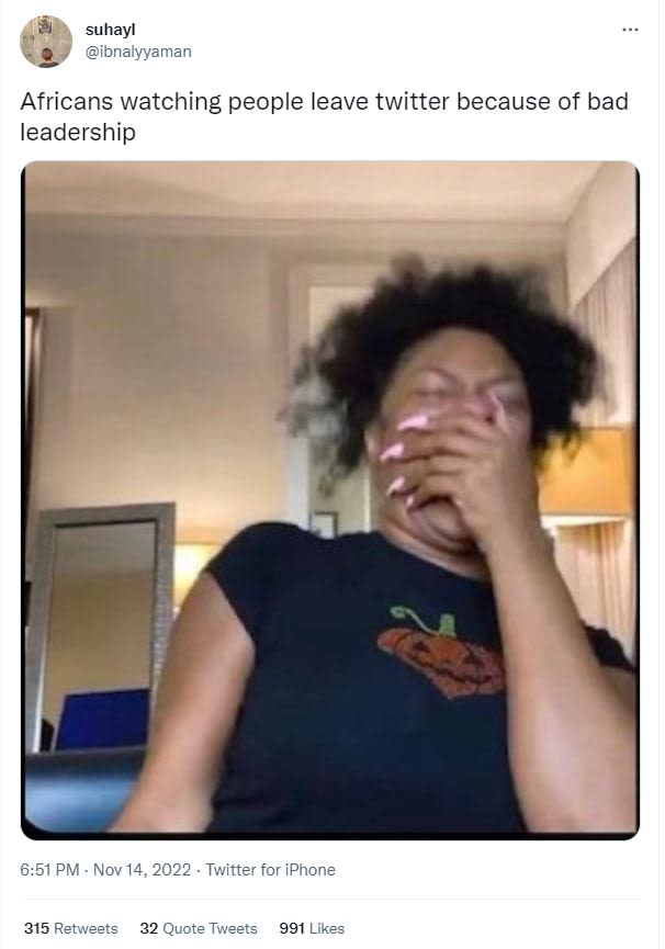 Suhayl ibnalyyaman africans watching people leave twitter because of bad leaders