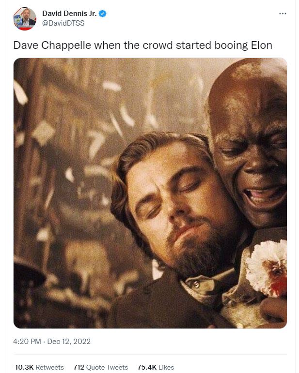 David dennis jr. daviddtss dave chappelle when the crowd started booing elon 4.2