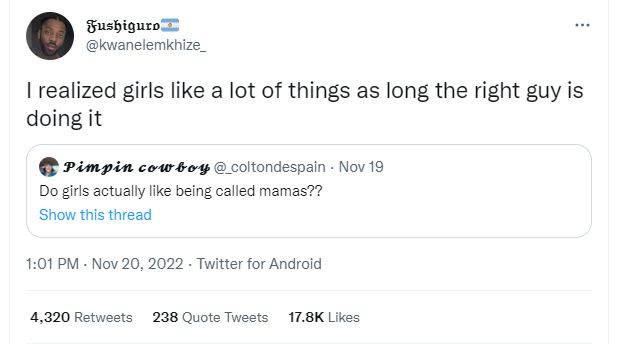 Sushigurp kwanelemkhize realized girls like a lot of things as long the right gu