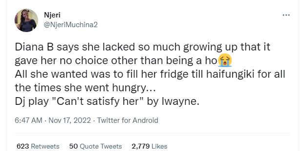 Njeri njerimuchina2 diana b says she lacked so much growing up that it gave her