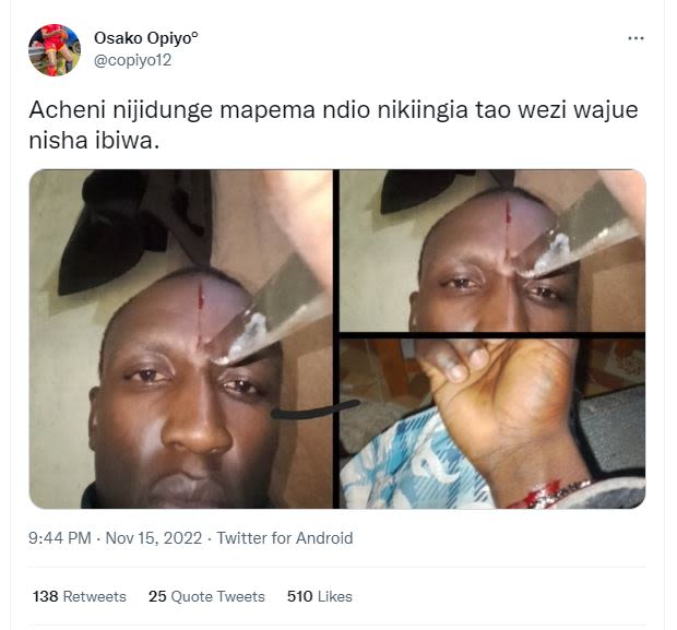 Osako opiyo copiyo12 acheni nijidunge mapema ndio nikiingia tao wezi wajue nisha