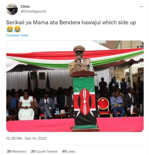 Chris chrisngaruthi serikali ya mama ata bendera hawajui which side up translate