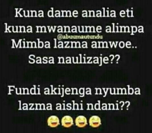 Kuna dame analia eti kuna mwanaume alimpa abuumautundu mimba lazma amwoe sasa na