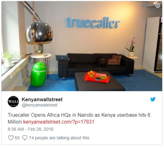 Truecaller kenyanwallstreet kenyanwalstreet truecaller opens africa hqs in nairo