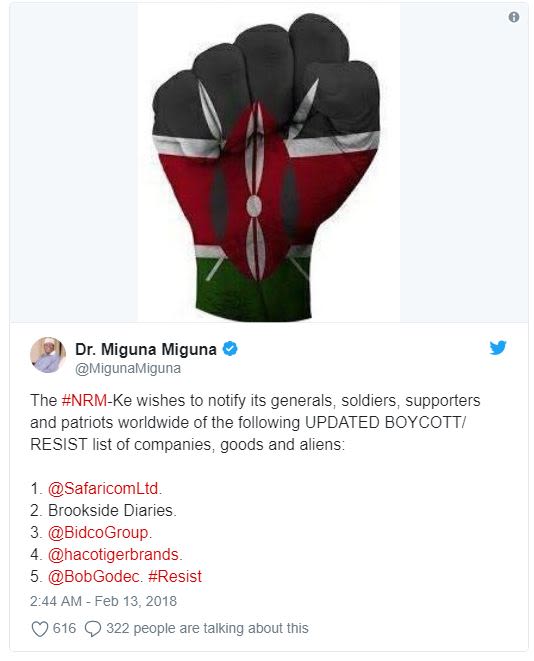 Dr. miguna miguna migunamiguna the nrmke wishes to notify its generals soldiers