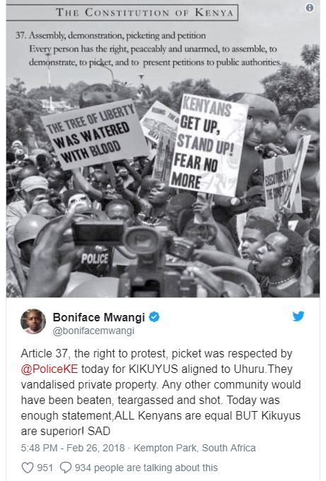 The constitution 0f kenya 37, assembly demonstrauon peckeuing and penuon every p