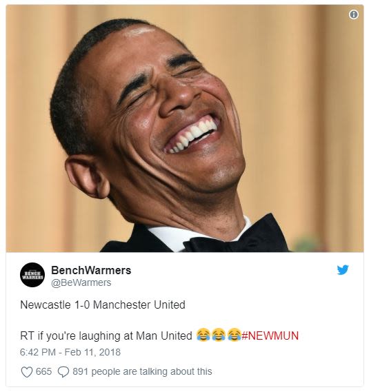 Benchwarmers bewarmers newcastle 10 manchester united rt if you're laughing at m