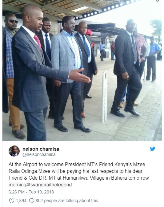 Nelson chamisa nelsonchamisa at the airport to welcome president mts friend keny