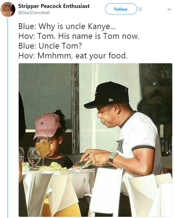 Stripper peacock enthusiast skazdancehall follow blue why is uncle kanye. hov to