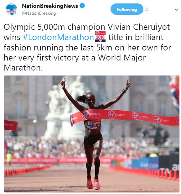 Nationbreakingnews nationbreaking following olympic 5,0o0m champion vivian cheru