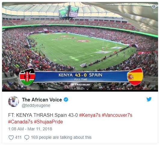 Kenya 43 spain hor the african voice teddyeugene ft kenya thrash spain 430 kenya