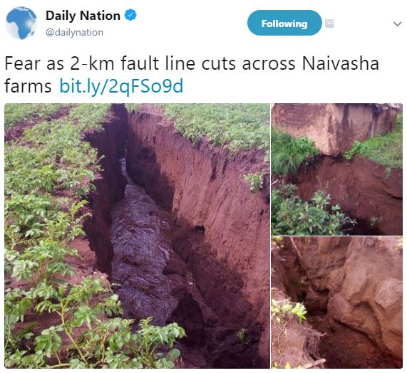 Daily nation dailynation following fear as 2km fault line cuts across naivasha f
