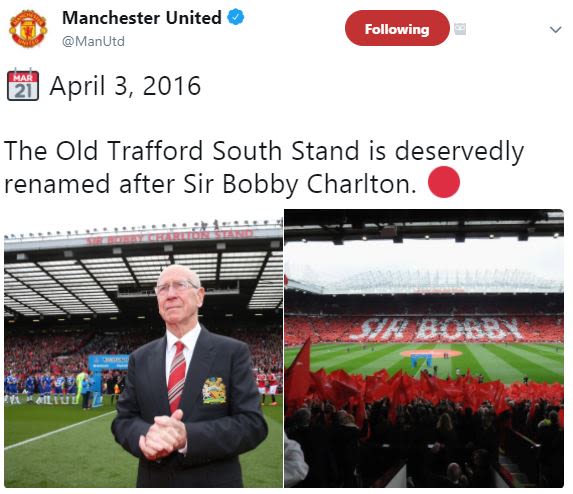 Manchester united manutd following april 3, the old trafford south stand is dese