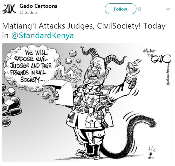 N gado cartoons igaddo follow matiang'i attacks judges, civilsociety! today in s