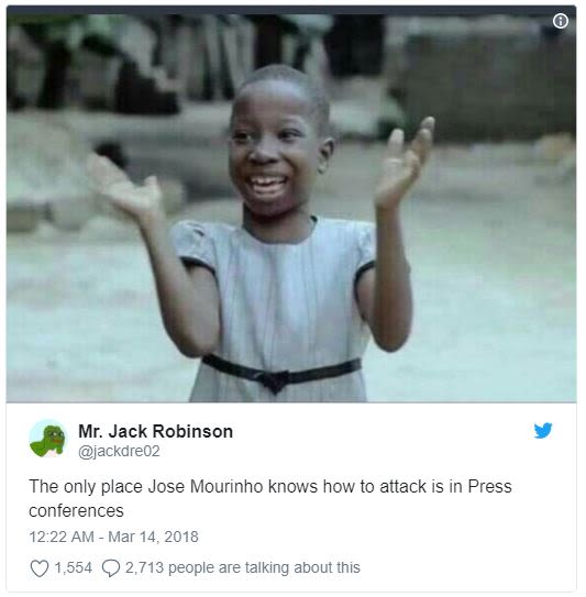 Mr. jack robinson jackdre0z the only place jose mourinho knows how to attack is
