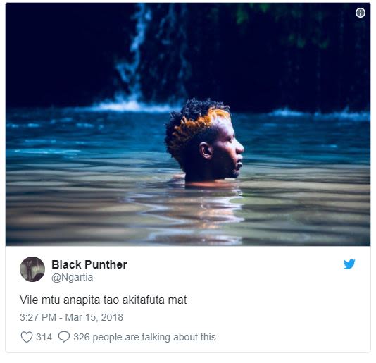 Black punther ngartia vile mtu anapita tao akitafuta mat 3.27 pm mar 15 314 326