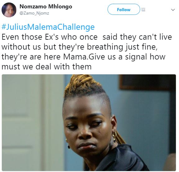 Nomzamo mhlongo zamo_njomz follow juliusmalemachallenge even those ex's who once