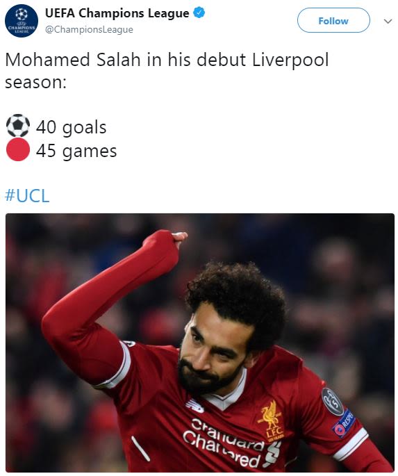 Uefa champions league championsleague follow mohamed salah in his debut liverpoo