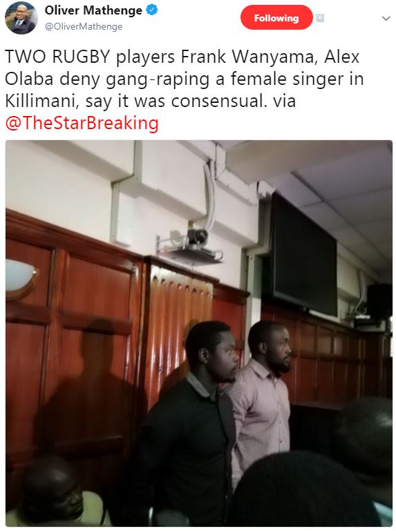 Oliver mathenge olivermathenge following two rugby players frank wanyama alex ol