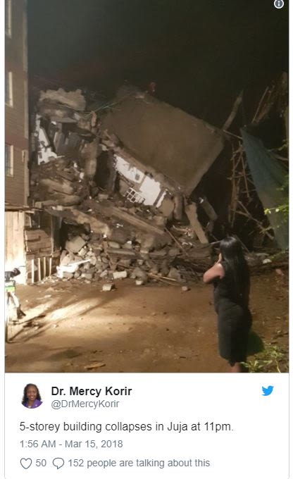 Dr. mercy korir drmercykorir 5storey building collapses in juja at 11pm. 156 am