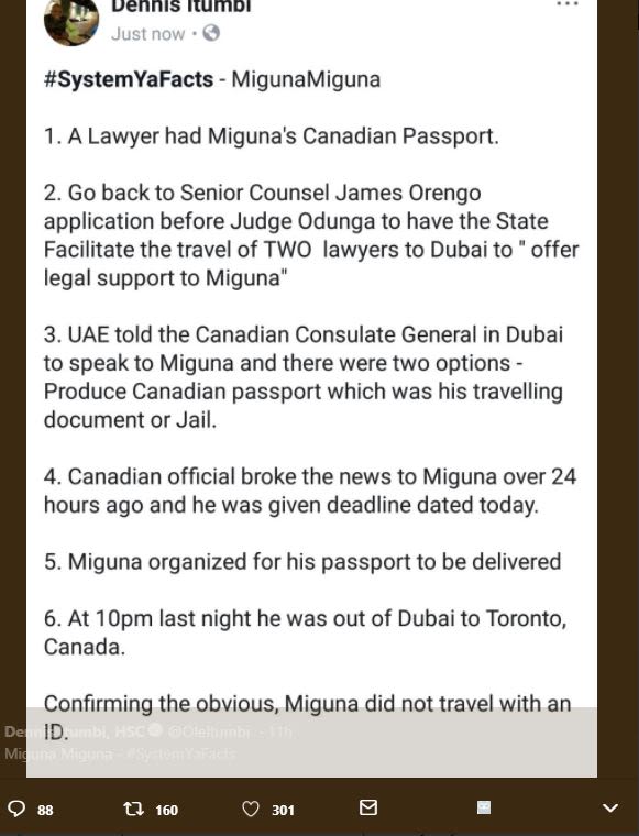 Vennis iumdi just now systemyafacts migunamiguna 1.a lawyer had miguna's canadia