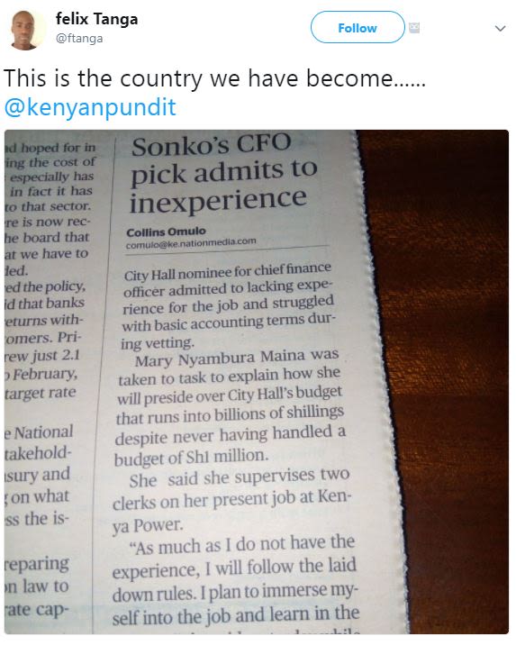 Felix tanga ftanga follow this is the country we have become kenyanpundit hoped