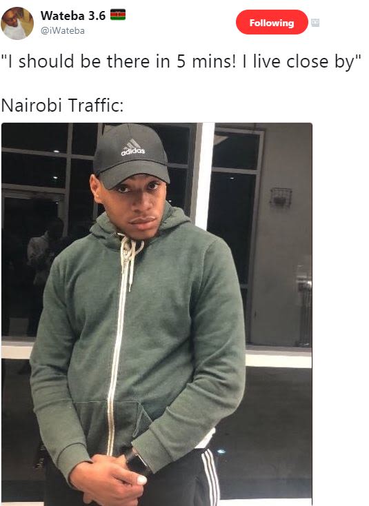 Wateba 3.6 iwateba following should be there in 5 mins! live close by' nairobi t