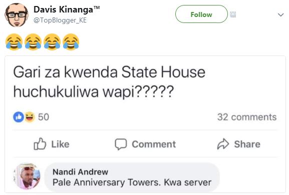 Davis kinanga topblogger_ke follow gari za kwenda state house huchukuliwa wapi??