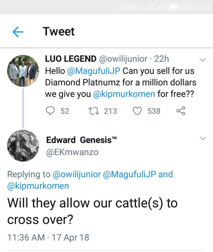 0 osiis ' tweet luo legend owilijunior 22h hello magufulijp can you sell for us