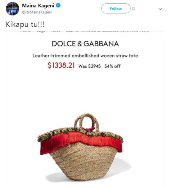 Maina kageni itsmainakageni follow kikapu tu! dolce gabbana leathertrimmed embel