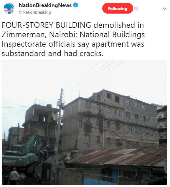 Nationbreakingnews nationbreaking following fourstorey building demolished in zi