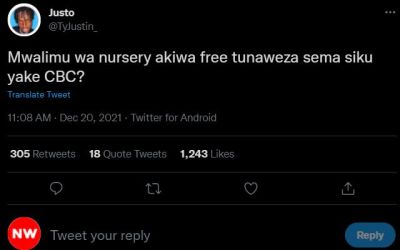 Justo TyJustin _ Mwalimu wa nursery akiwa free tunaweza sema siku yake CBC? Tran