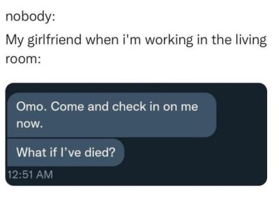 nobody My girlfriend when i'm working in the living room Omo. Come and check in