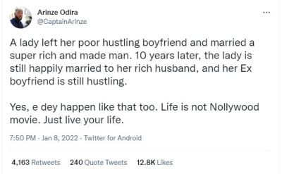 Arinze Odira CaptainArinze A lady left her poor hustling boyfriend and married a