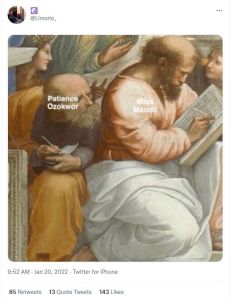 Limorio _ Patlence Ozokwor Miss anta 9.52 AM Jan 20, Twitter for iPhone 85 Retwe