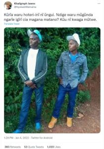 Khaligraph Jawns NyokabiWainaina Kñría waru hoteriiní ní ñngui. Ndige waru mñgñn