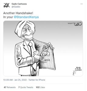 AK Gado Cartoons iGaddo Another Handshake! In your StandardKenya rsACMO Navros Y