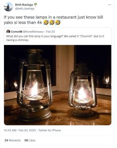 Beth Kasinga beth_kasinga If you see these lamps in a restaurant just know bill
