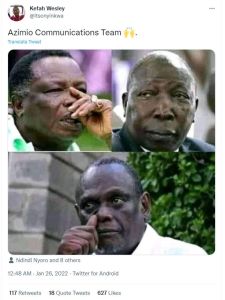 Kefah Wesley itsonyinkwa Azimio Communications Team Translate Tweet Ndindi Nyoro
