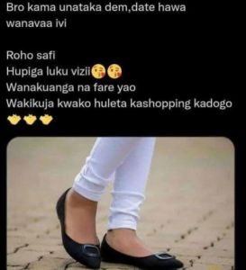 Bro kama unataka dem, date hawa wanavaa ivi Roho safi Hupiga luku vizii Wanakuan