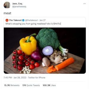 Jane Esq janetheeesq meat The Takeout thetakeout Jan 27 What's stopping you from