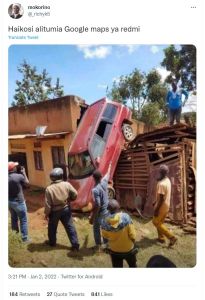 mokorino richyk5 Haikosi alitumia Google maps ya redmi Translate Tweet 3.21 PM J