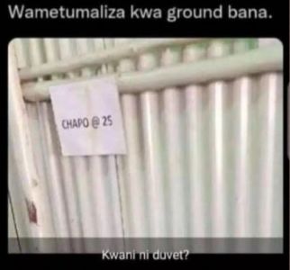 Wametumaliza kwa ground bana. capo 25 kwanlni duvet?