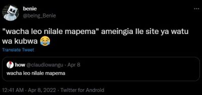 Benie being_benie 'wacha leo nilale mapema ameingia ile site ya watu wa kubwa tr