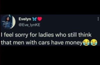 Evelyn eve_lynke 1 feel sorry for ladies who still think that men with cars have