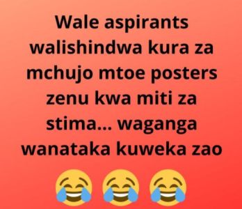 Wale aspirants walishindwa kura za mchujo mtoe posters zenu kwa miti za stima. w